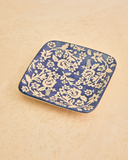Prato Decorativo Estampado Ciary Square – Azul e Branco