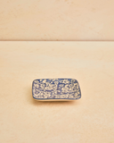Prato Decorativo Estampado Ciary Square – Azul e Branco