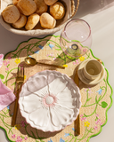 Conjunto 4 Peças Jogo Americano Palha Floral Green