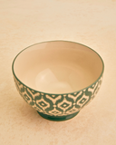 Bowl de Cerâmica Estampado Haye - Verde e Branco