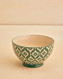 Bowl de Cerâmica Estampado Haye - Verde e Branco