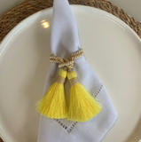 Porta-guardanapo Tassel Bege e Amarelo