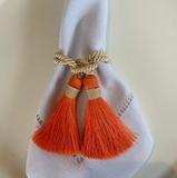 Porta-guardanapo Tassel Bege e Laranja