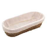 Cesta Oval de Sisal com Forro em Tecido 28x12cm