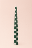 Vela Cônica Xadrez Verde - 26cm