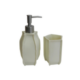 Kit de Banheiro em Resina Off White
