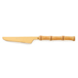 Conjunto 4 Facas Inox Dourado com Cabo em Bambu